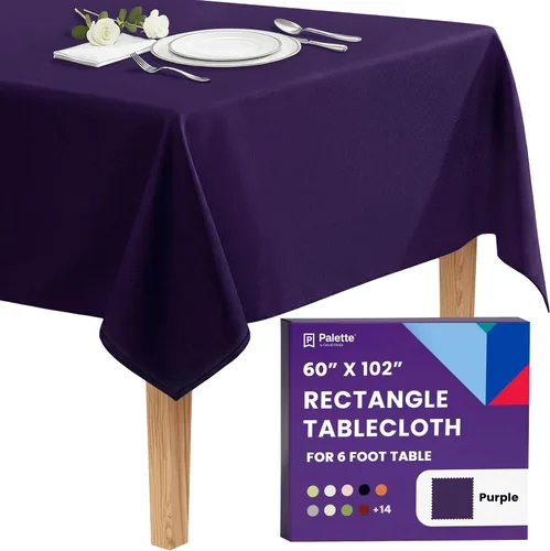Vista 72 de Gee Di Moda - Mantel rectangular de 60 x 84 pulgadas – Mantel rectangular de poliéster lavable para mesa de 5 pies