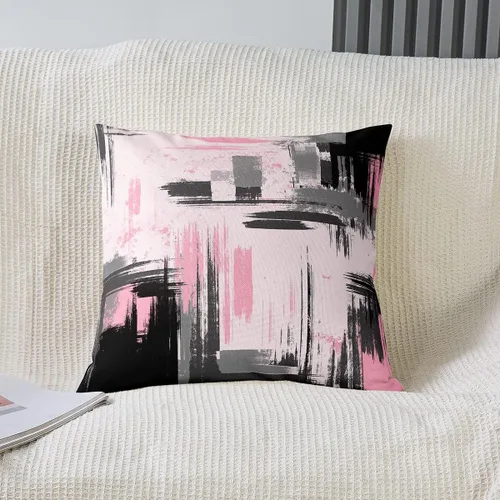 Vista 17 de Juego de 4 fundas de almohada abstractas de 16 x 16 pulgadas, fundas de cojín suaves y modernas de arte abstracto para sofá, fundas decorativas