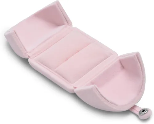 Vista 5 de Oirlv Caja de anillo de terciopelo rosa para propuesta, compromiso, caja de regalo de anillo lindo de boda