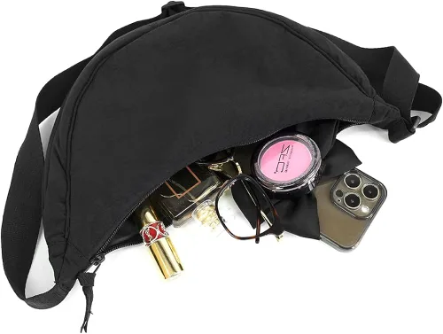 Vista 3 de Bolso cruzado Hobo Sling Crescent para mujeres y hombres, bolso de hombro pequeño de moda, bolso de bola de masa casual, correa ajustable