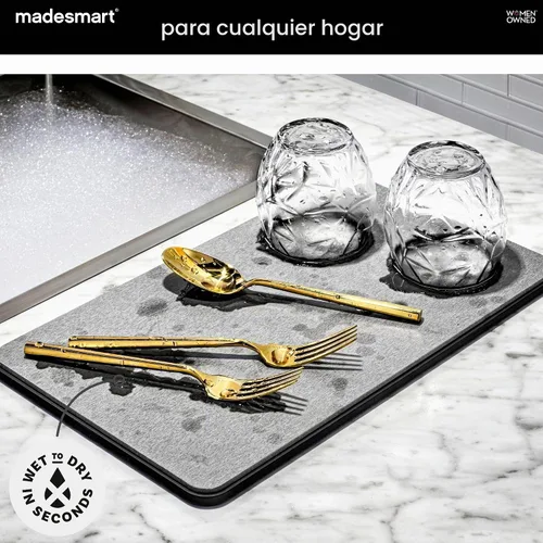 Vista 3 de madesmart Tapete para platos de piedra de secado de carbono