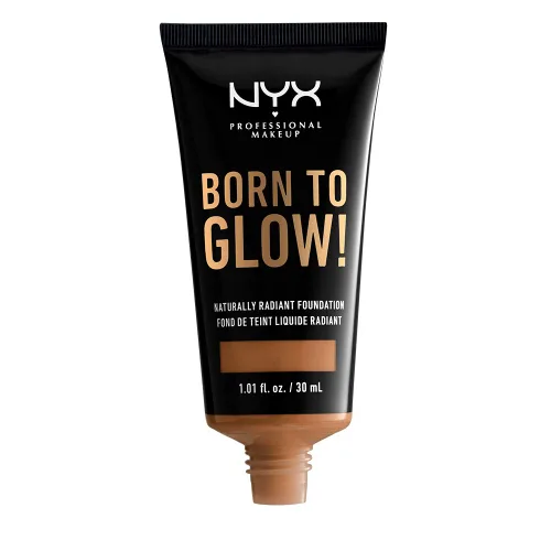 Vista 2 de NYX PROFESSIONAL MAKEUP Base de maquillaje Born To Glow Naturally Radiant, cobertura media - almendra