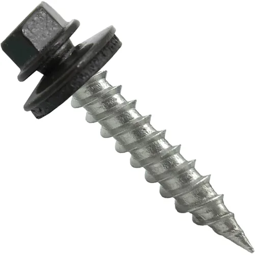 Vista 6 de 9 x 1 ABC Gray Stainless Steel Metal Roofing Screws - Hex Washer Head - Self-Piercing (SP) tip Metal to Wood siding Screws - EPDM Washer. 1 x 250