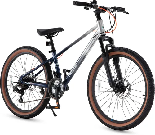 Vista 11 de RoyalBaby Bicicleta de montaña para niños y niñas, bicicleta ultraligera de aluminio con ruedas de 20 a 26 pulgadas para niños de 6 a 14 años