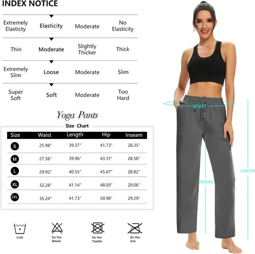 Vista 6 de DIBAOLONG Pantalones deportivos para mujer, holgados, cómodos, informales, de pierna ancha, con cordón, cintura alta, pantalones de pijama