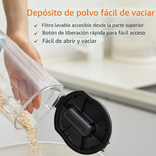 Vista 4 de Amazon Basics Aspiradora vertical sin bolsa para alfombras y suelos duros, con herramientas para grietas y tapicería, mango desmontable, ligera