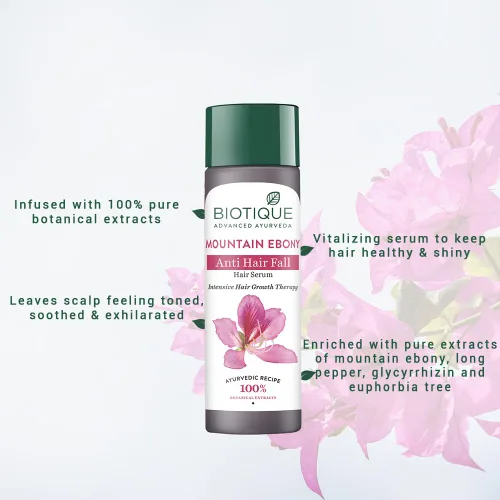 Vista 3 de Biotique Bio Mountain Ebony Vitalizing Serum Para Cabello Intensivo Caído