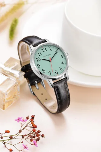Vista 2 de BRIGADA - Reloj de mujer elegante reloj para mujer correa de cuero reloj de chicas para mujer impermeable