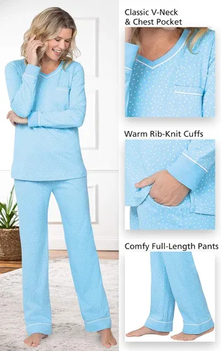 Vista 54 de PajamaGram Pijamas para mujer - Conjuntos de pijamas para mujer, camiseta sin botones, 100% algodón