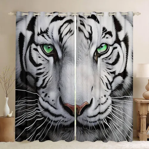 Vista 36 de Cortinas Opacas con Estampado de Piel de Vaca 30%-50% Cortinas Oscurecedoras de Piel de Animal de Granja Occidental para Dormitorio Sala de Estar