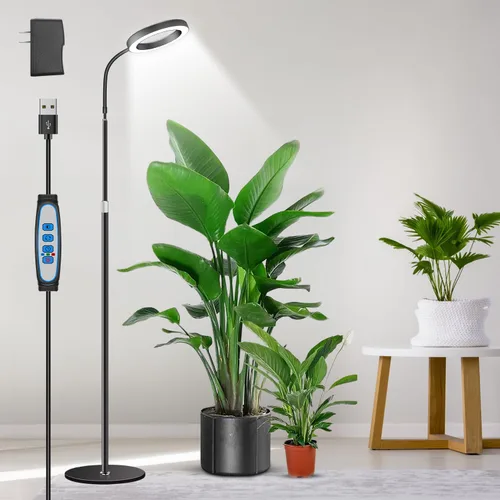 Vista 13 de Aumtrly Luces de cultivo para plantas de interior, luz de escritorio de 80 LED de espectro completo para el cultivo de plantas pequeñas, lámpara