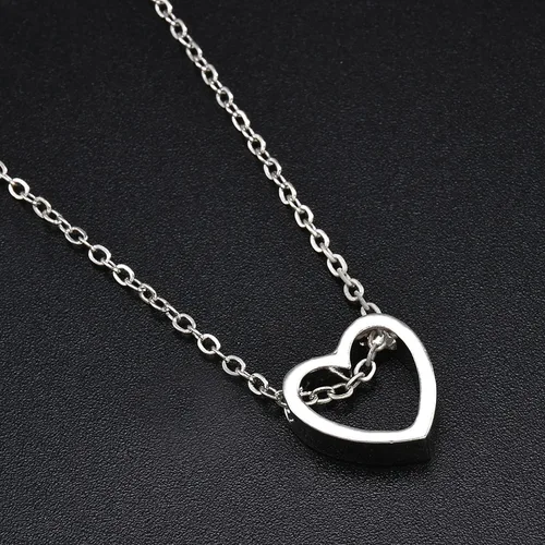 Vista 6 de Just Follow Gargantilla de corazón de oro pequeño, delicado collar con colgante de corazón con inicial, collar de rosa, collares de corazón en capas