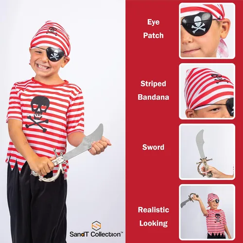 Vista 3 de SandT Collection Disfraz de pirata para niños pequeños y niñas
