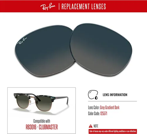 Vista 3 de Ray-Ban Original CLUBMASTER RB3016 Replacement Lenses +BUNDLE with ACCESSORY EYEWEAR KIT