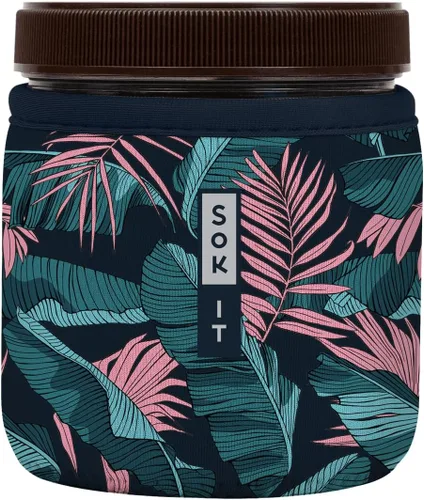 Vista 55 de Sok It IceCreamSok - Funda de neopreno aislada (flores abstractas, pintas de helado cónicas)