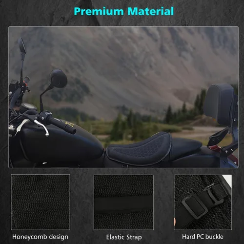 Vista 5 de SUNPIE Cojín de asiento de motocicleta plegable gel suave asientos cubierta