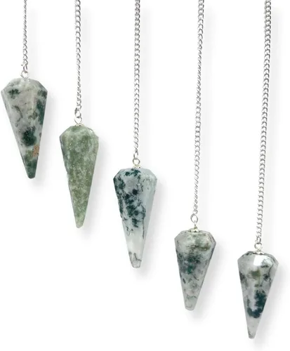Vista 33 de WholesaleGemShop Péndulo facetado de cristal de piedras preciosas naturales