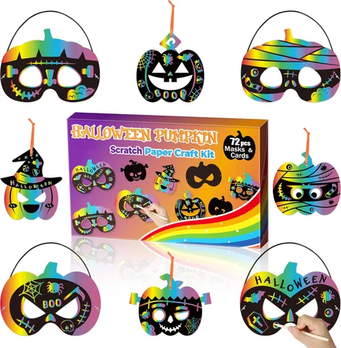 Vista 9 de BeYumi Robot DIY Máscara Artesanía – Juego de 30 Robots Máscara Rasca Juego de Regalo para Niños Niños Magia Rascar Papel Artesanía Kit de Artesanía