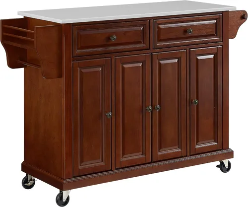 Vista 21 de Crosley Furniture isla de cocina con ruedas, Madera, Negro