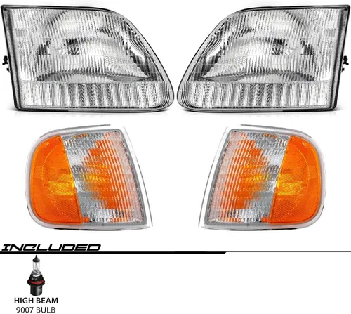 Vista 3 de Faros halógenos tipo OE compatibles con FOR.D 97-03 F-150 97-99 F-250 LIGHT DUTY 97-02 EXPEDITION