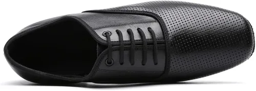 Vista 5 de Zapatos de salón de baile negros de rendimiento latino para hombre, zapatos de práctica de baile modernos