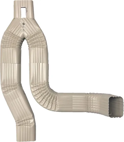 Vista 15 de Desviador de bajada de aluminio 3x4 para barriles de lluvia, fabricado en los Estados Unidos, incluye tornillos e instrucciones (almendra)