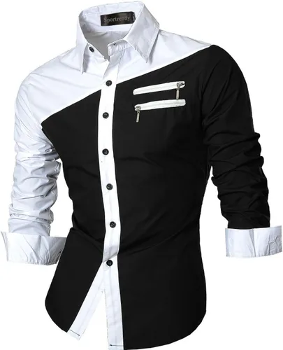 Vista 93 de JZS041, camisa de vestir de manga larga para hombre