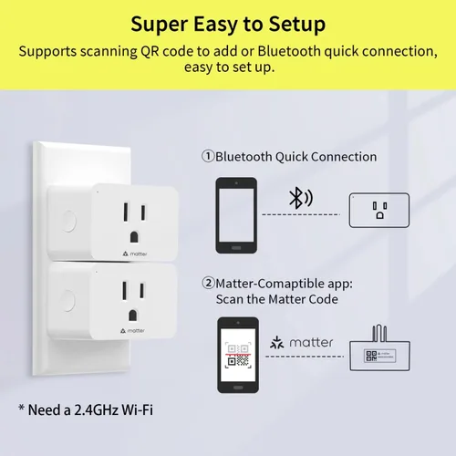 Vista 3 de Minoston Matter - Enchufe inteligente, compatible con Alexa, Google Home, Apple Home, SmartThings, Siri, Smart Outlet 15A Max, control remoto