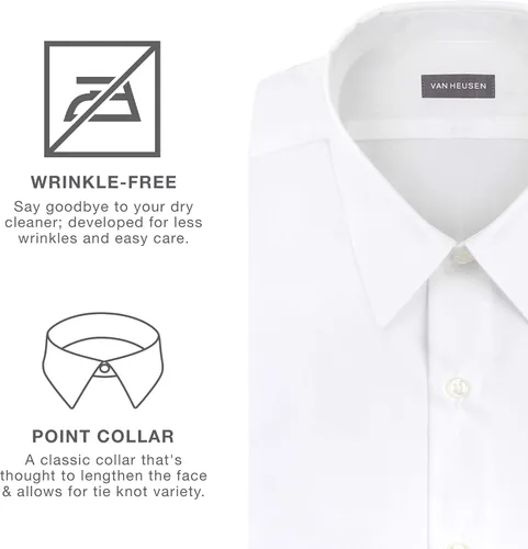 Vista 5 de Van Heusen - Camisa de popelina para hombre color sólido ajustado