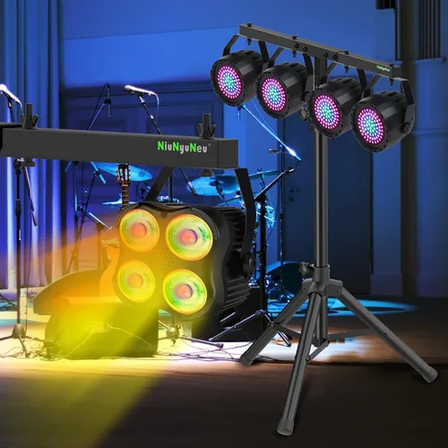 Vista 6 de Barra de Extensión de Iluminación para DJ Soporte de Barra Transversal para Soporte de Trípode de Altavoz, Juego de 2