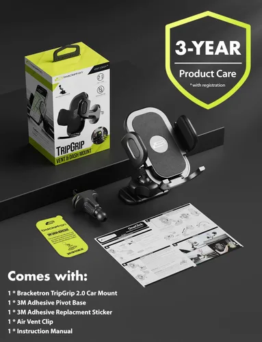Vista 9 de Bracketron TripGrip - Soporte para teléfono de coche 2 en 1