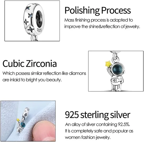 Vista 144 de KUNSIR Los abalorios se adaptan a pulseras Pandora para mujer, plata de ley 925, cuentas colgantes de joyería para niñas, dijes de feliz cumpleaños