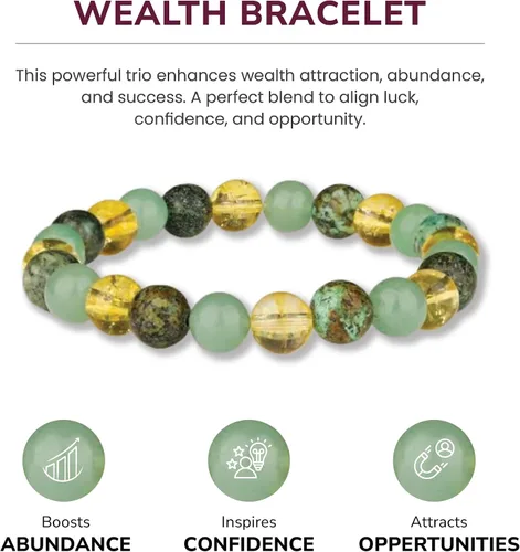 Vista 94 de Crystal Vibe Pulseras de cuentas de 0.315 in para mujeres y hombres, pulseras de cristal con piedras preciosas naturales, tamaño elástico ajustable