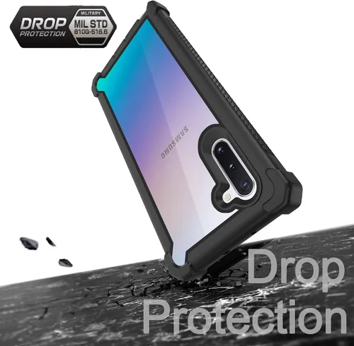 Vista 5 de Funda para Samsung Galaxy Note 10 con protector de pantalla, cuerpo completo, híbrido, de doble capa, a prueba de golpes, acrílico, funda trasera