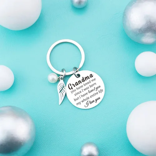 Vista 4 de Birthday Gifts For Grandma Grandmother Keychain From Grandchildren Granddaughter Grandson Stocking Stuffers