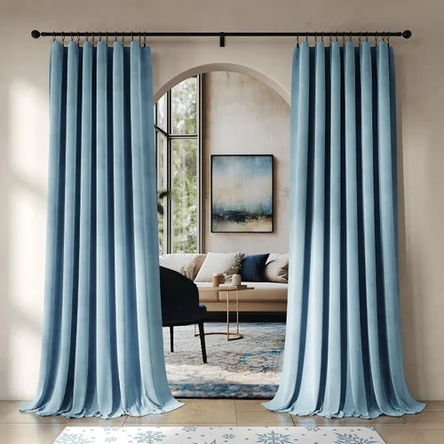 Vista 17 de Beauoop - Cortinas de terciopelo marrón para dormitorio, sala de estar, 52 x 96 pulgadas, 2 paneles Marrón dorado