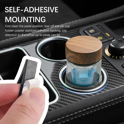 Vista 6 de 6 piezas de estabilizador de inserto para portavasos de coche, posavasos antideslizantes de silicona para estabilizador de coche con diseño curvo