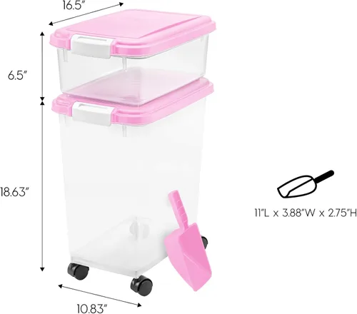 Vista 2 de IRIS USA - Contenedor hermético para almacenar croquetas para mascotas (3 unidades)