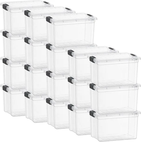 Vista 48 de Superio Mini contenedor de almacenamiento de plástico para crayón, suministros de arte y estuche de costura, organizador pequeño apilable