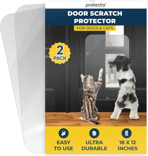Vista 16 de PROTECTO Door Protector from Dog Scratching, 18x12 - Door Scratch Guard transparente (1 - Pack Clear)