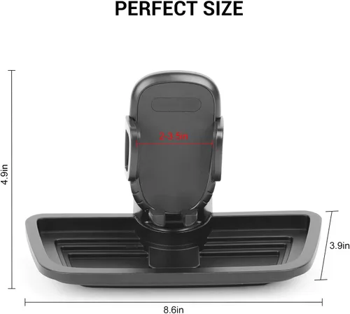 Vista 3 de JeCar Soporte de teléfono compatible con Jeep Wrangler JK y Unlimited 2012-2017 Dash Phone Mount con bandeja de almacenamiento