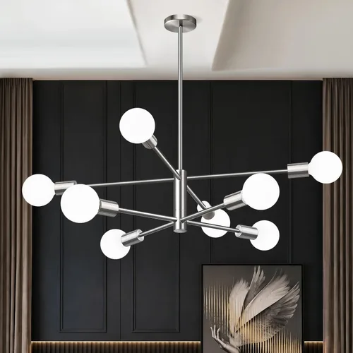 Vista 21 de Sputnik - Lámpara de techo con 6 luces para comedor Negro y oro cepillado