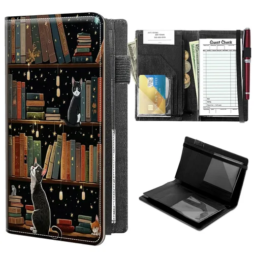 Vista 27 de Libros para Servidores de Alto Volumen, Libro de Servidor de Árbol de Color Artístico con 2 Bolsillos Expandibles de 9 x 5 pulgadas, Lindo Libro