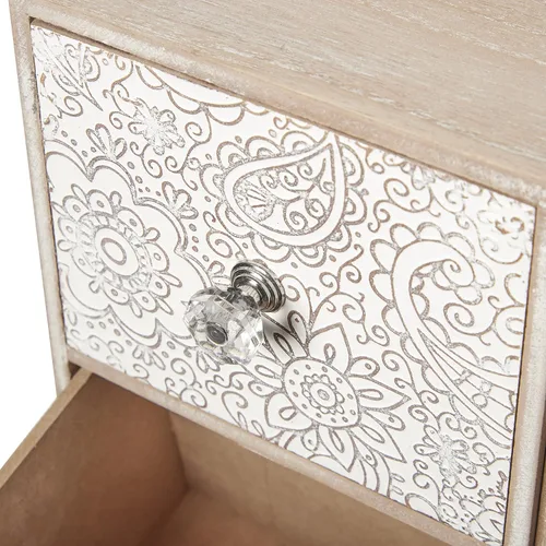 Vista 5 de Deco 79 Joyero floral de madera de 3 cajones 11 x 5 x 15 pulgadas marrón claro