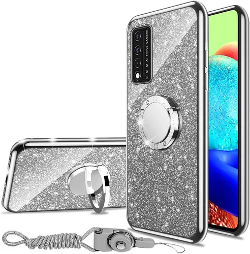 Vista 41 de nancheng Funda de teléfono para TCL A3X (A600DL), funda para Alcatel TCL A3X niñas y mujeres, bonita funda de silicona transparente con purpurina