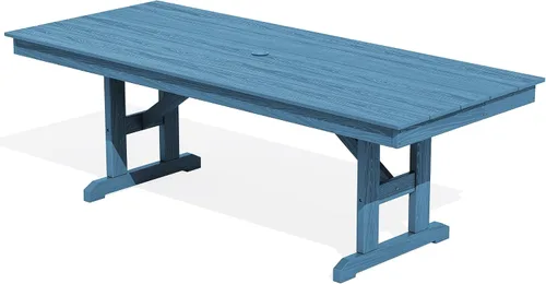 Vista 30 de SERWALL Outdoor 84" HDPE Rectangular Dining Table for 6-8,All-Weather,Aruba