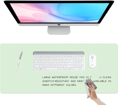 Vista 10 de Tapete de escritorio de borrado en seco, pizarra blanca de escritura borrable para hacer planes Waterproof Desk Pad, Non-Slip Large Desktop