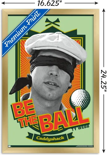 Vista 61 de Trends International Caddyshack - Póster de pared Be the Ball, 14.725 x 22.375 pulgadas, versión enmarcada de madera de granero