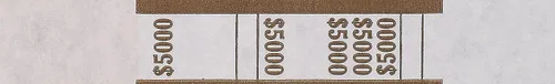 Vista 3 de The Coin-Tainer Co. $5000 Correa de moneda, marrón, 1000 unidades (405000), marrón/blanco