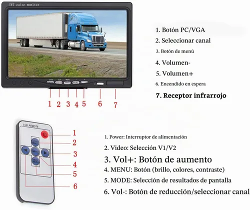 Vista 2 de Monitor de 7 pulgadas HDMI - 1024x600 HD TFT Pantalla LCD AV VGA entrada Altavoz incorporado para Raspberry Pi 3 Modelo B+3B CCTV PC DVR Car